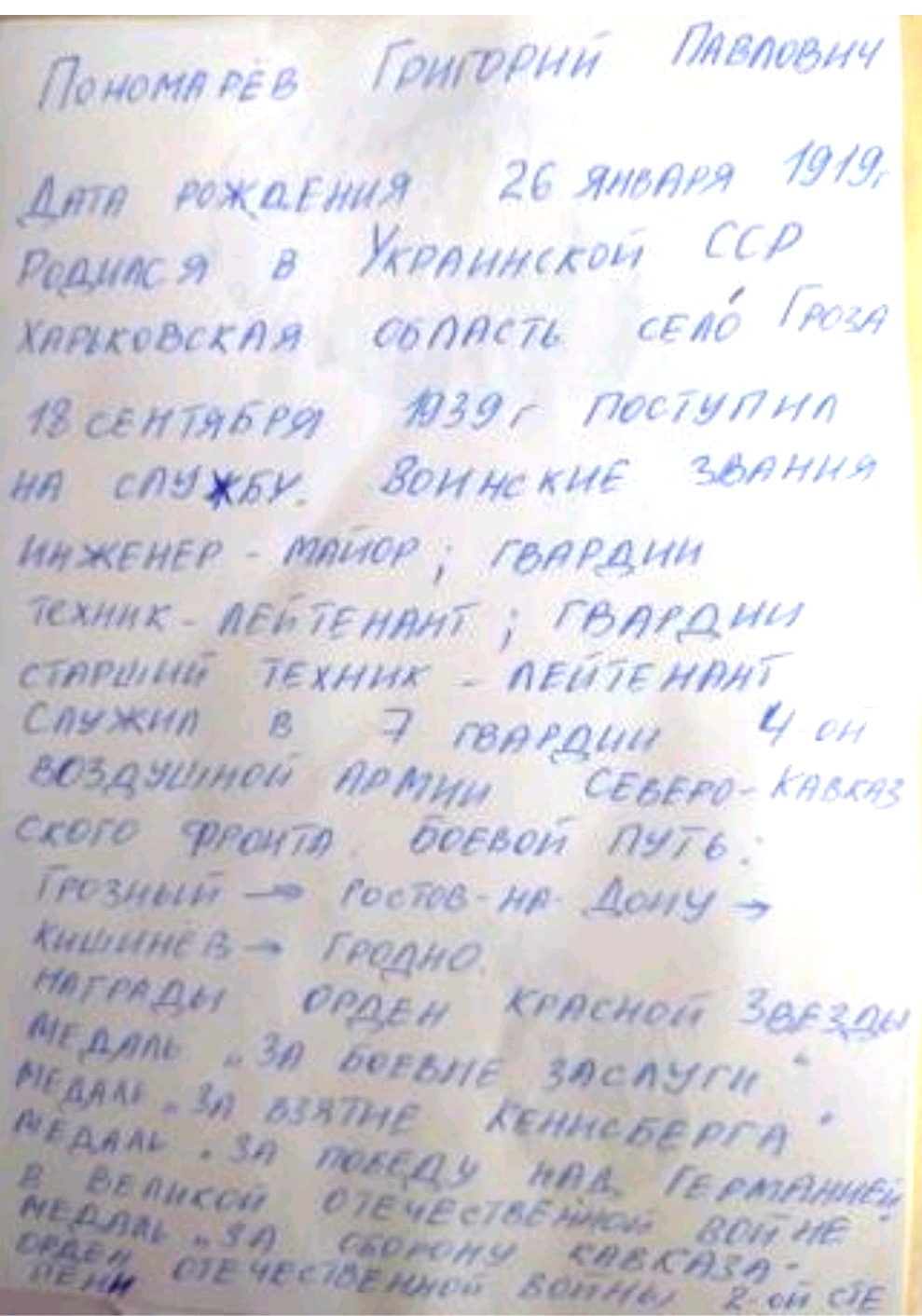 Пономарёв Григорий Павлович