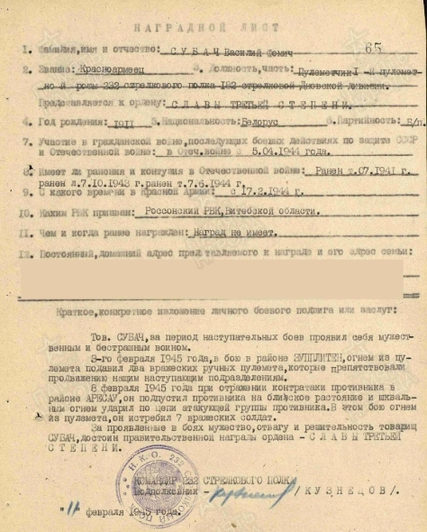 Субач Василий Фомич