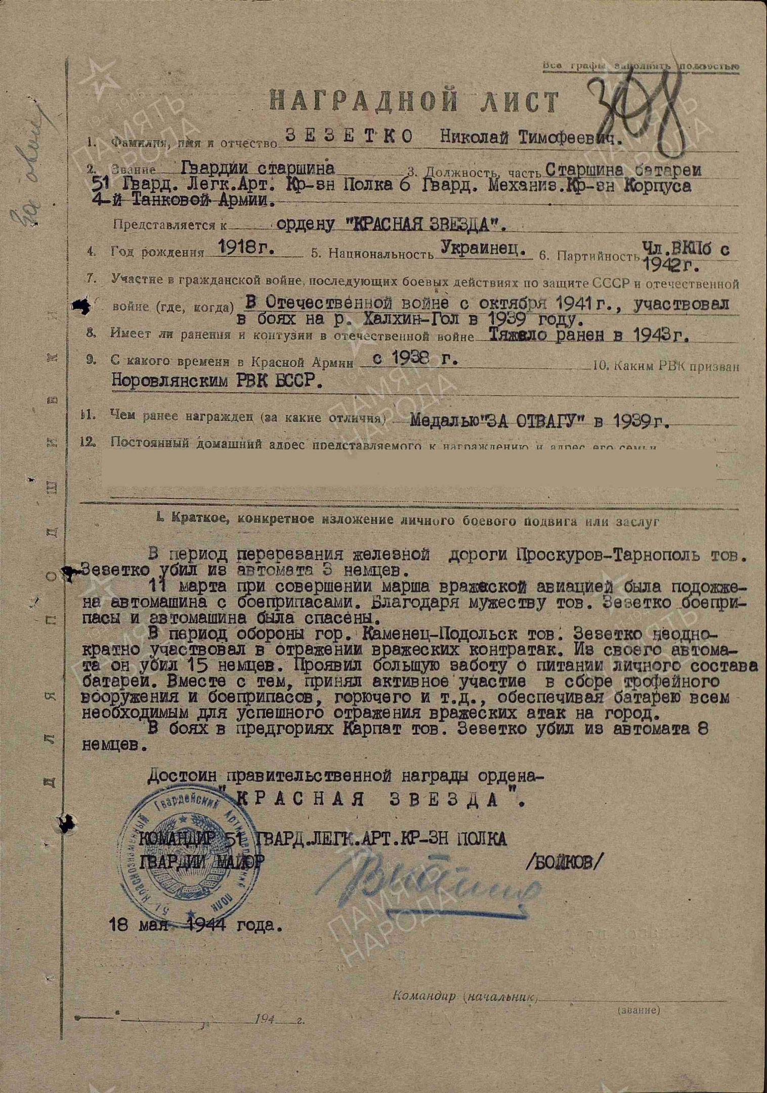 Зезетко Николай Тимофеевич