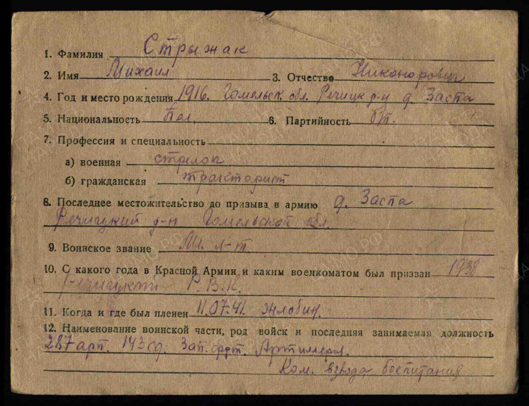 Стрижак Михаил Никонорович