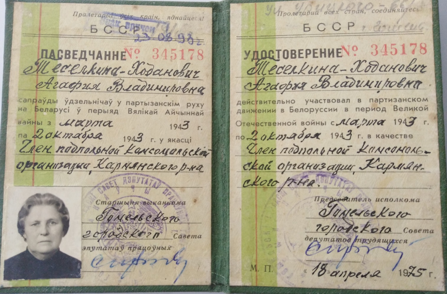 Тесёлкина (Ходанович) Агафья Владимировна