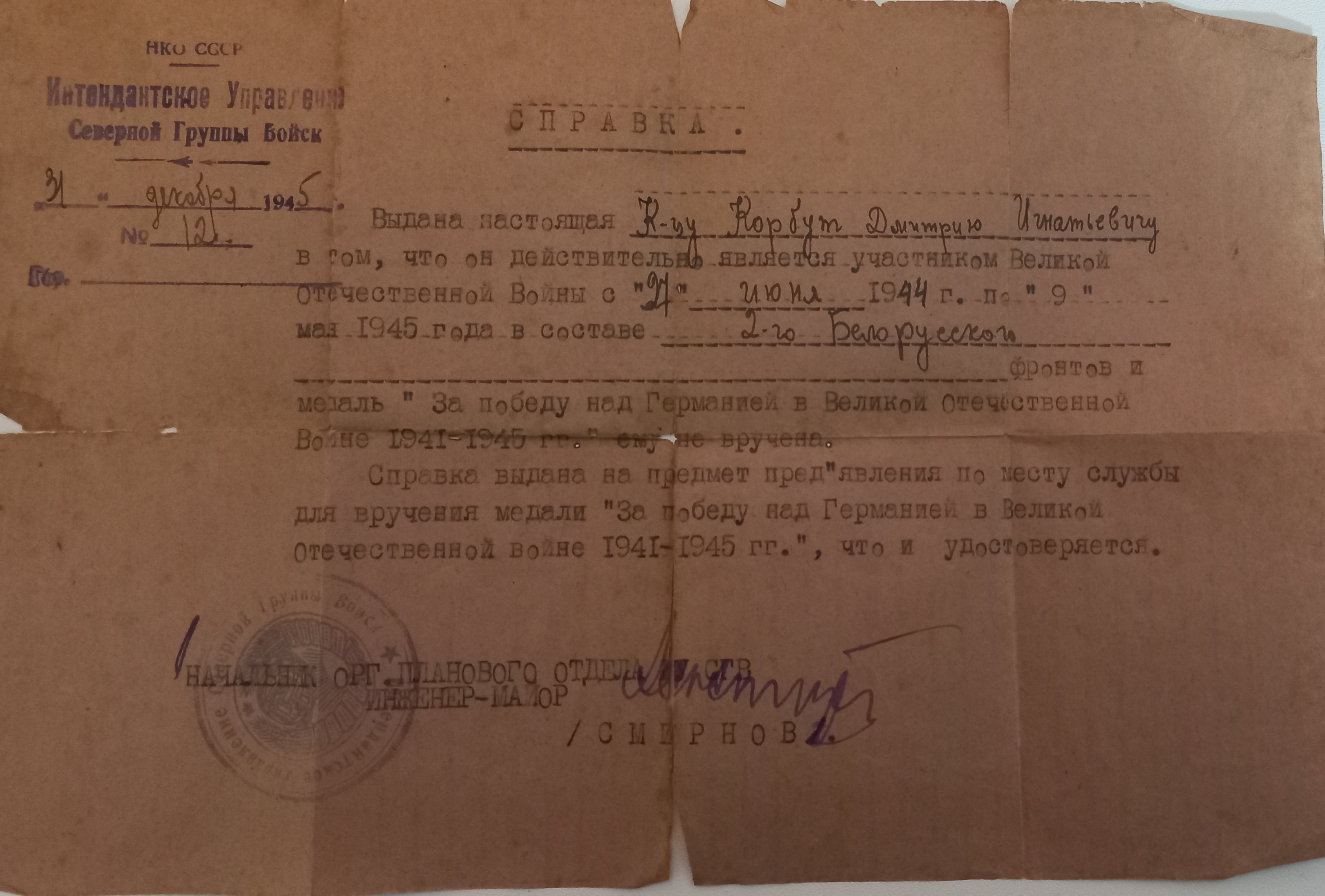 Корбут Дмитрий Игратьевич